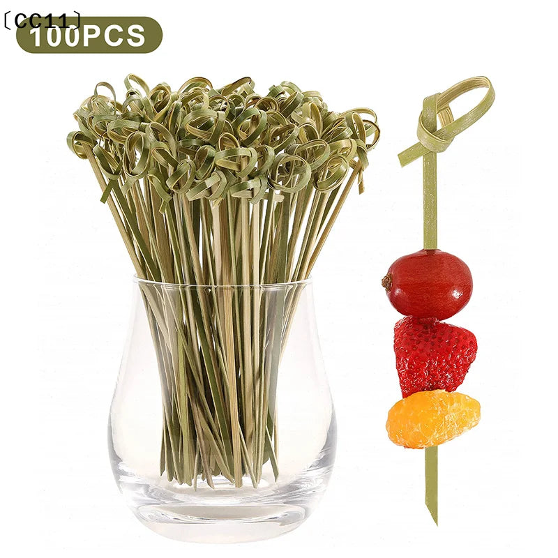 Bamboo Skewers Barbeque Bar Tool Kitchen Cocktail Picks Disposable Qme