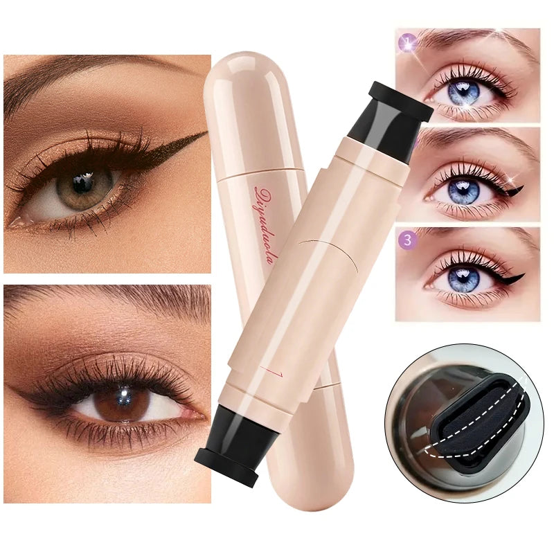 Waterproof Rotating Eyeliner Stamp Pen Sweat Proof Long Lasting Easy Qme
