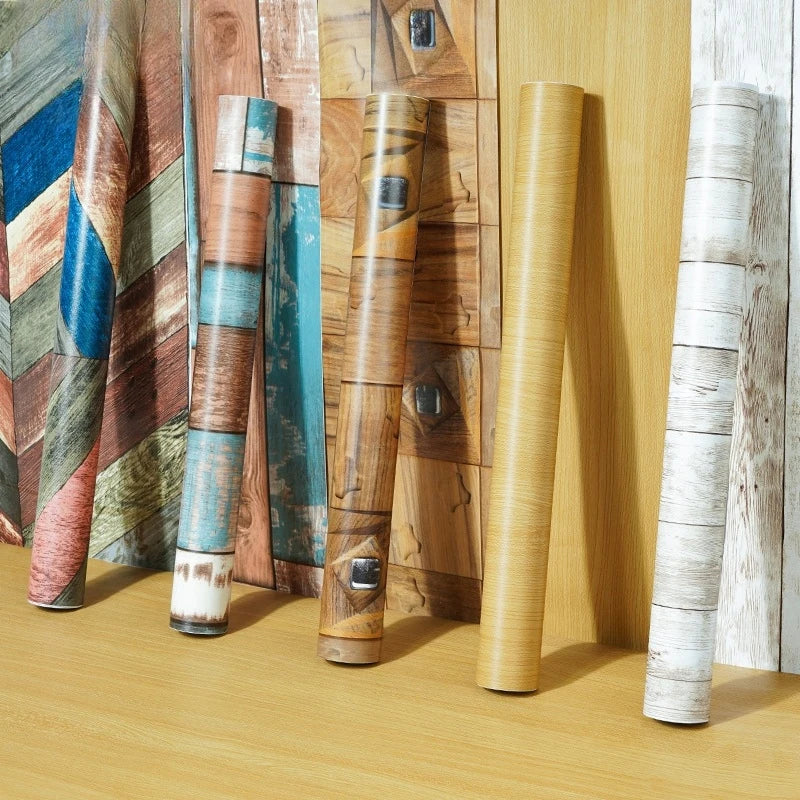 Waterproof Wood Vinyl Wallpaper Self Adhesive Wallpapers Doors Qme