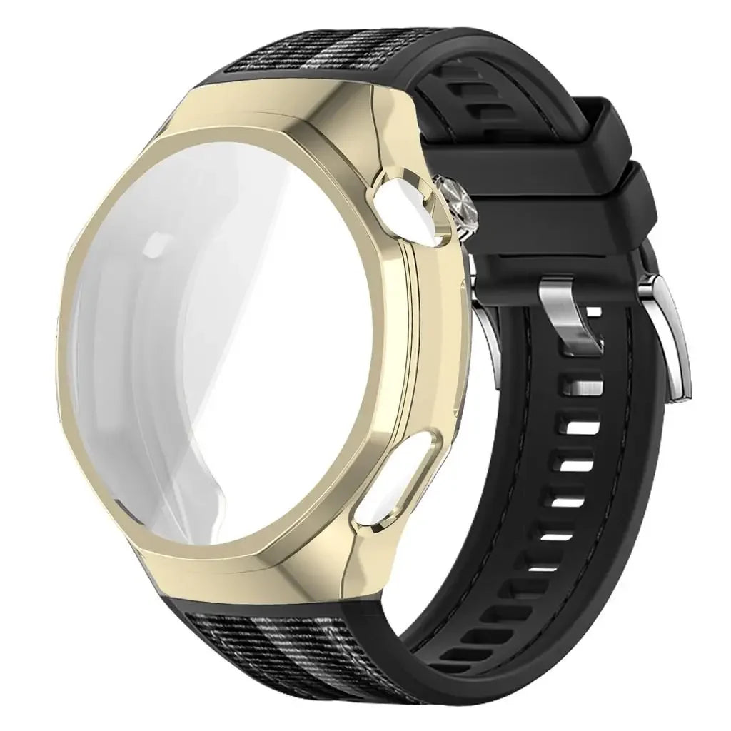 TPU Case+strap Huawei GT6 Soft Silicone+nylon Woven Bracelet Band