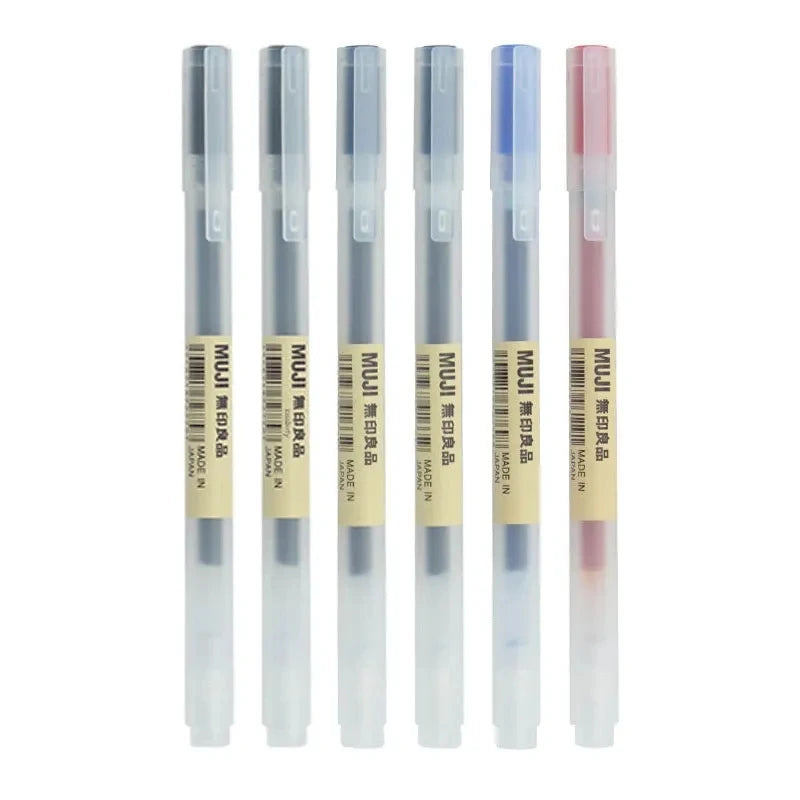 3-6Pcs/Set 0.38mm Kawaii MUJIs Gel Pen Black/Red/Blue Ink Gel Pen Office School Ballpoint Pen Writing Stationery Qme 0.38mm 6pcs mix C