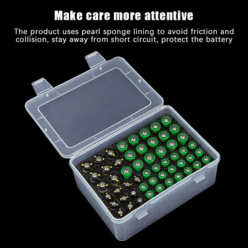 Battery Storage Organizer Holder Holds 54 AA AAA Batteries Box Case Qme