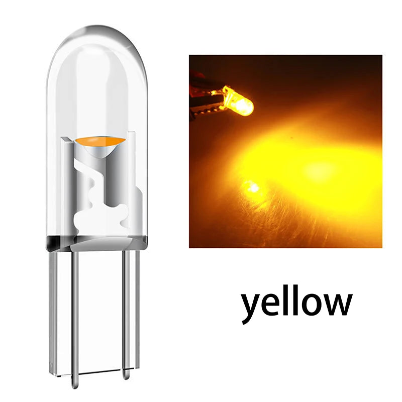 T5 LED Bright Cob Lights Wedge Dashboard Gauge Car Warning Indicator Qme Yellow