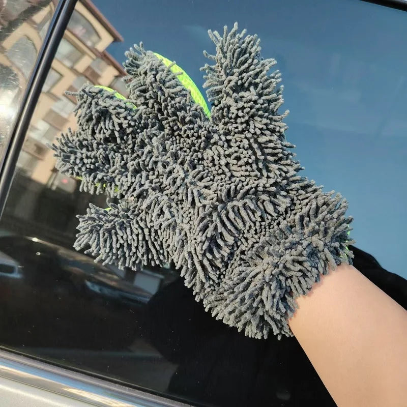 Car Wash Gloves Plush Waterproof Towel Special Rag Chenier Cleaning Qme