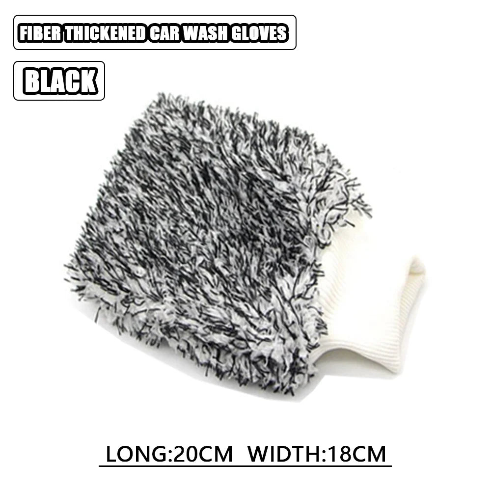Car Wash Super Brush Microfiber Premium Wheels Brush Non-Slip soft Handle Easy To Cleaning car wheel Spokes Car Accessories Qme Black Gloves