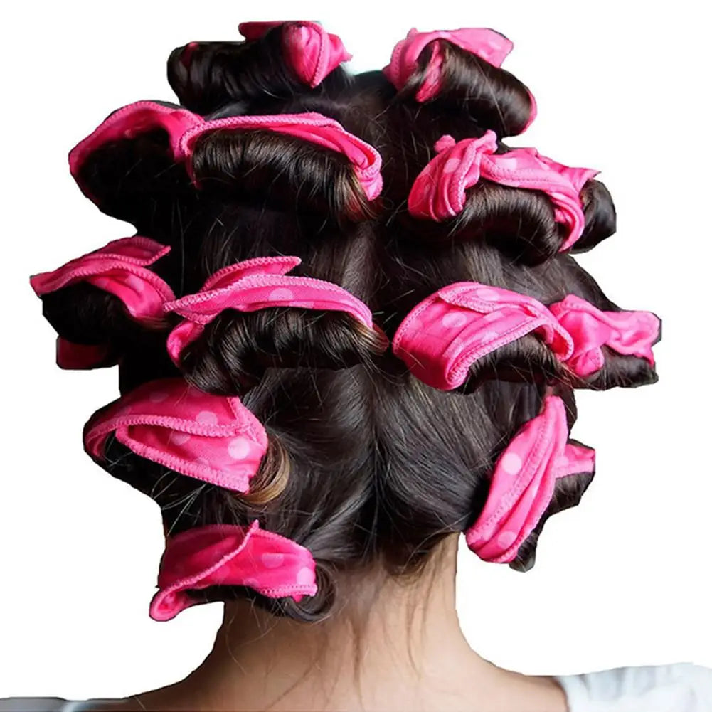 12Pcs Curler Rollers DIY Night Sleep Foam Hair Styling Tool Flexible Soft Satin Sponge Pillow Hair Rollers No Heat Qme