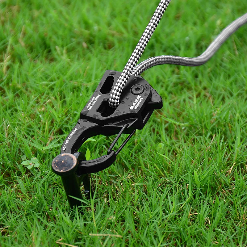 Rope Tightener Camping Ropes Buckle Self-locking Carabiner Aluminum Qme
