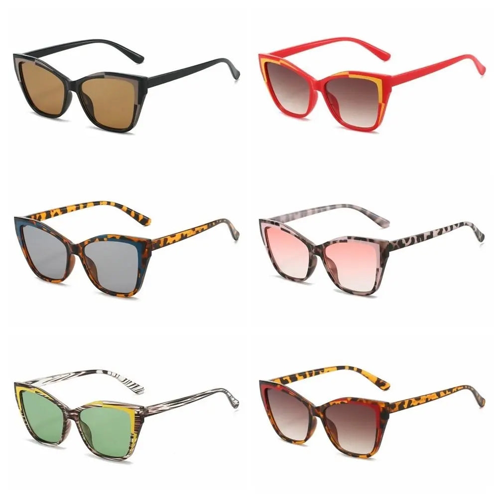 Exquisite Y2k Cat Eye Sunglasses Steampunk Contrast Color Fashion Sunglasses Square Frame Gradient Fashion Shades Driving Qme