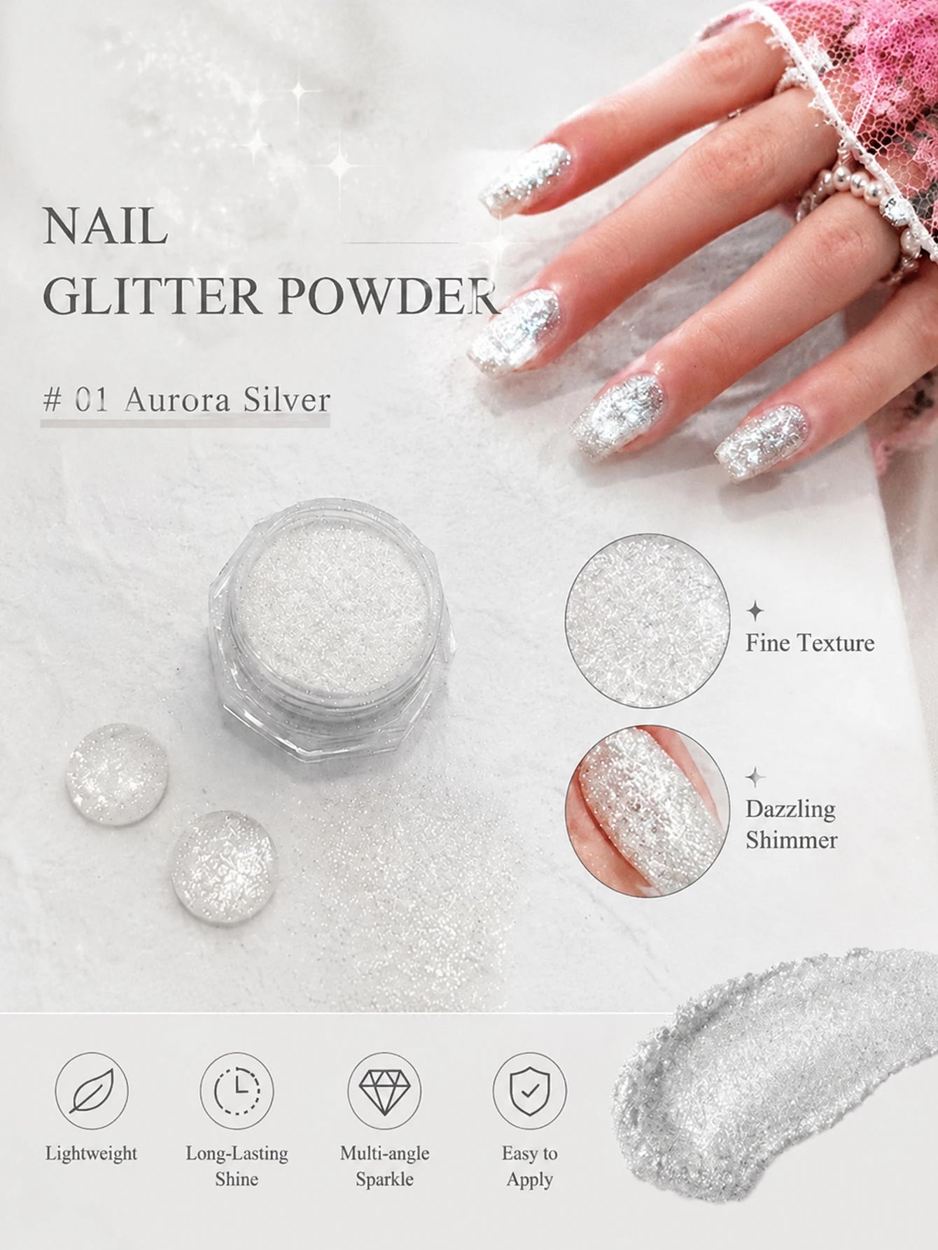 1 White Snowflake Sea Salt Crystal Diamond Powder Ultra-fine Qme
