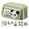 Aesthetic Pencil Case Panda Large Capacity Animal Cute Pouch Qme Green
