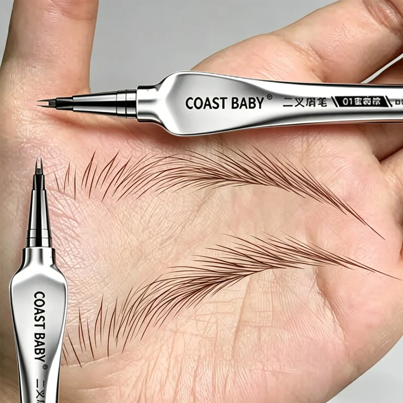 All Day Wear 2 Forks Liquid Brow Pen Waterproof Natural Long Lasting Qme