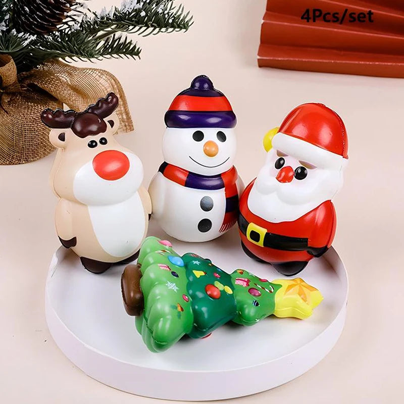 Christmas Tree Santa Claus Elk Snowman Squeezy Toy Cute Cartoon Slow Qme
