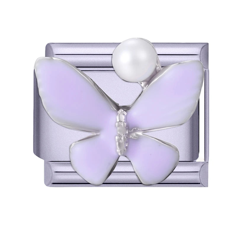 2026 Y2K Charm Beautiful Purple Sunset Zircon Italian Links Fit