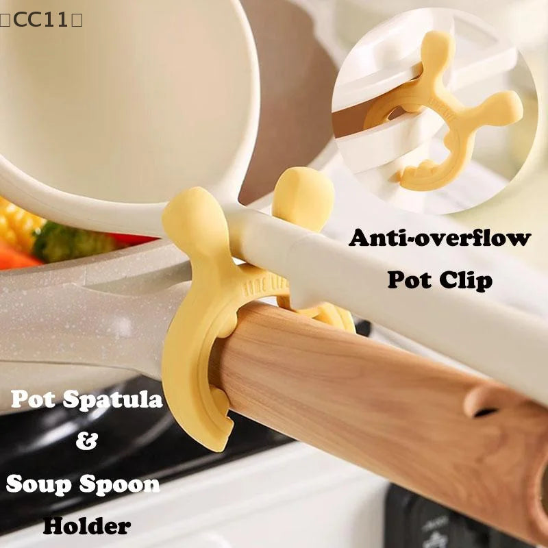 CC11Multifunctional Deer Ear Spatula Holder Anti Scalding Overflow Qme