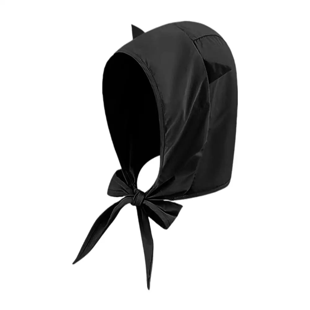 Cute Ear Sunshade Caps Hooded Hat Unisex Summer Fisherman Strap Qme Black One size