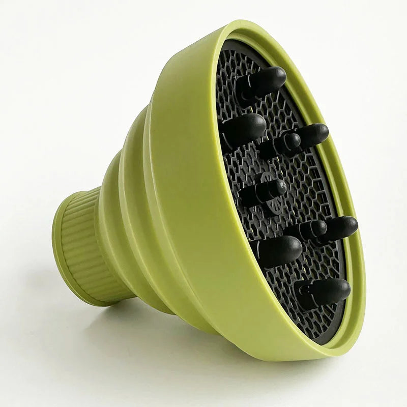 Universal Silicone Hairdryer Diffuser Cover Scalable Hair Drying Tool with Temperature Resistant Dispersing for Salon Qme 1pcs green