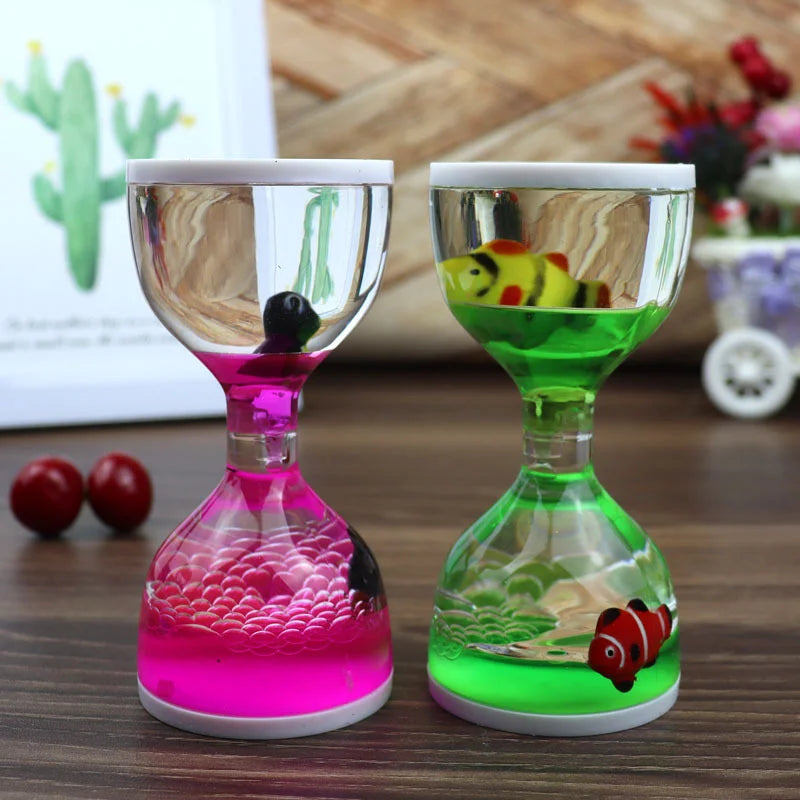 Fluid Floating Oil Timer Relaxation Toy Calming Clock Table Adornment Qme