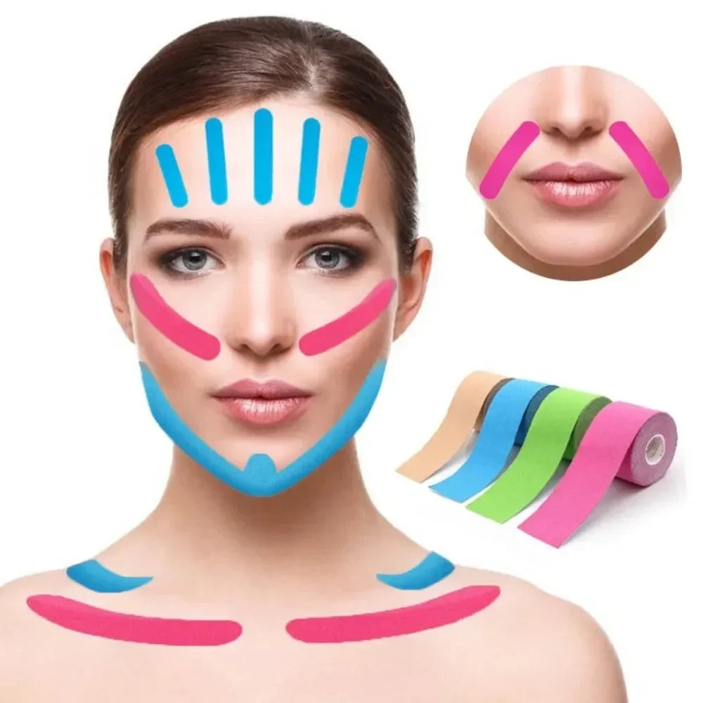 X 5M Kinesiology Tape Face V Line Neck Eyes Lifting Wrinkle Remover Qme