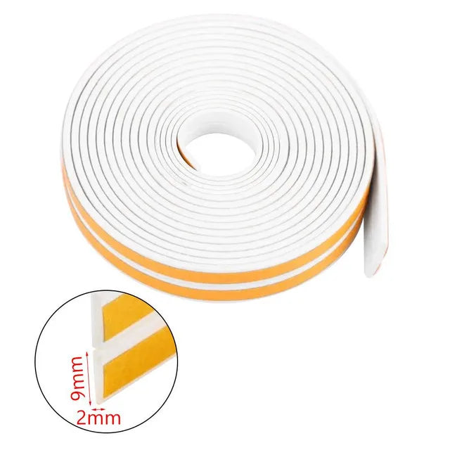 Rubber Foam Window Door Seal Self Adhesive Windproof Tape Door Joint Filler Collision Avoidance Soundproof Sealing Strip Qme white I Type 15 Meter