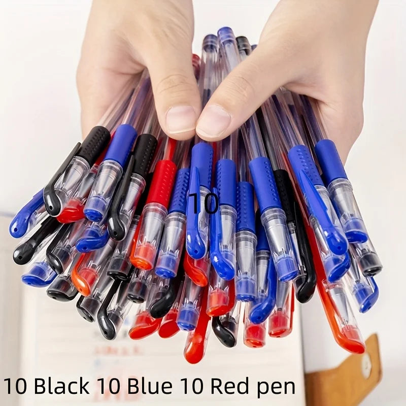 Multi-color Gel Ink Pens0.5mm Fine Point Smooth Writing Pens Black Red Blue Ink Non-slip Grip Office Stationery Pen Qme Mix 30pcs