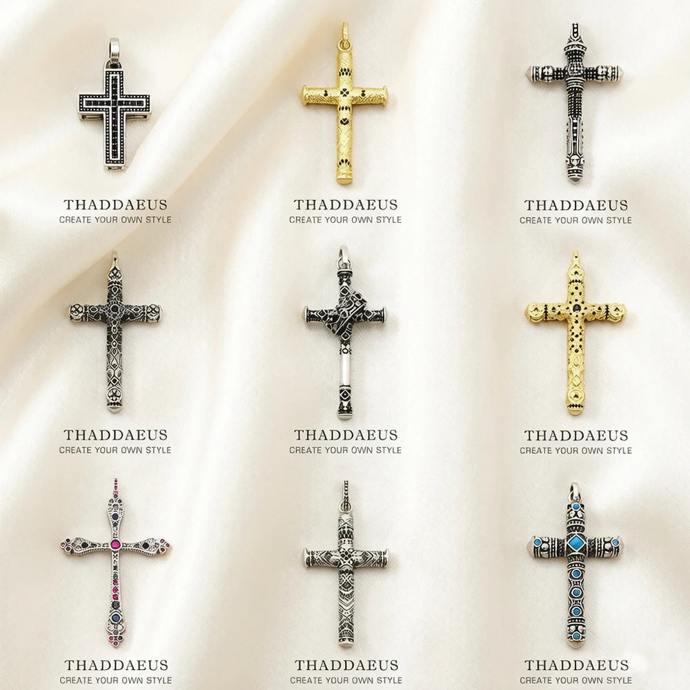 Pendant Majestic Cross & Crown Jewelry Europe 925 Sterling Silver Symbolism Promises Shield And Certaint Gift For Woman Men Qme