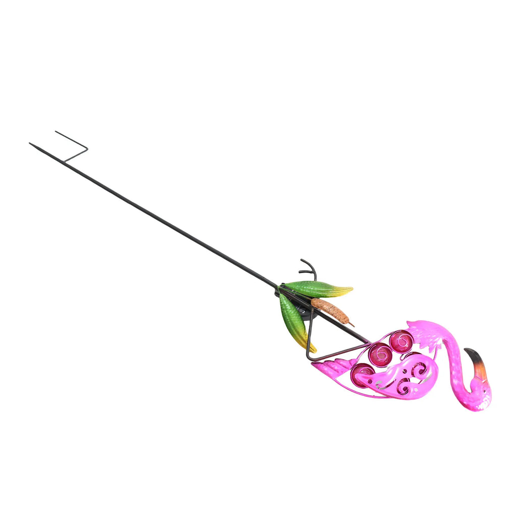 Outdoor Solar Flamingo Garden Light LED Hollow Metal Lawn Stake Lamp Waterproof Decorative Landscape Yard Light Qme