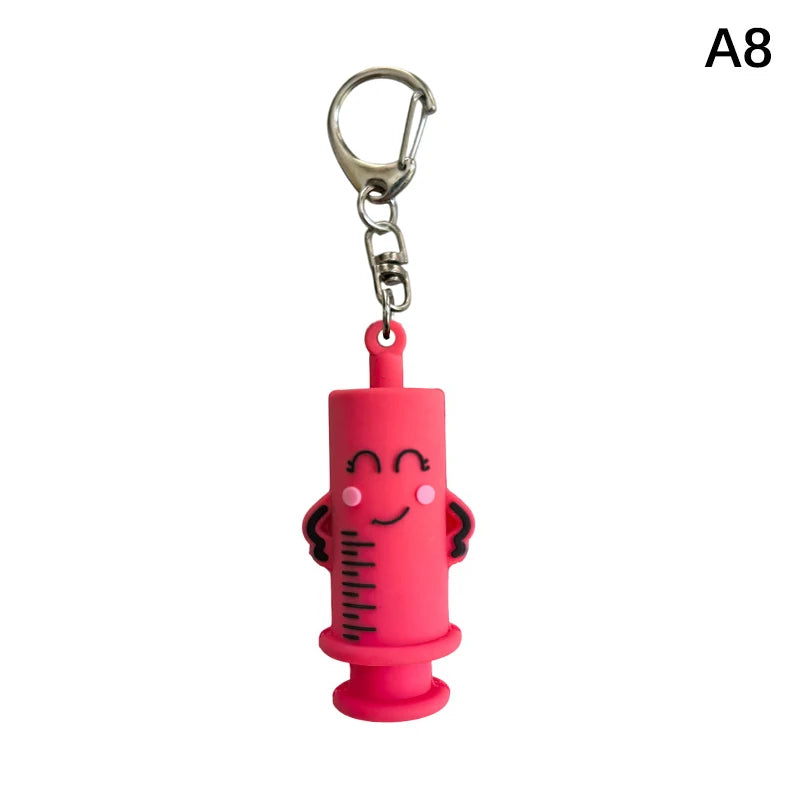 New 1Pc Syringe-Shaped Ampoule Bottle Opener Keychain Rubber Cutter Aid Medication Vial Breaker Tool For Home Nurses And Doctors Qme A8