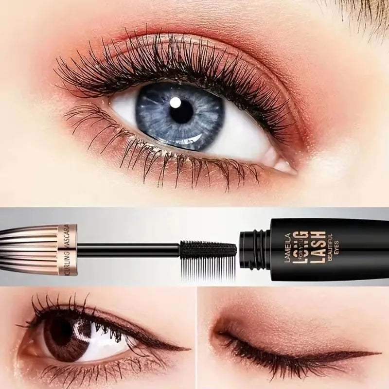 Waterproof 4D Mascara Thick Long Smudge-proof Plump Encrypted Long-lasting Curling Large Eye Makeup Makeup Tools Qme