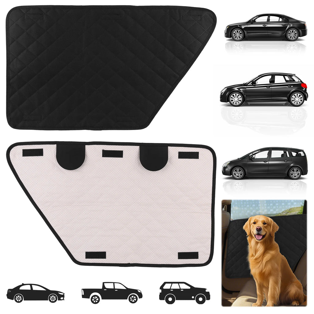 2Pcs Oxford Waterproof Car Door Protector Pet Vehicle Door Protector Washable Car Door Protect Mats for Car SUV Truck Dog Travel Qme