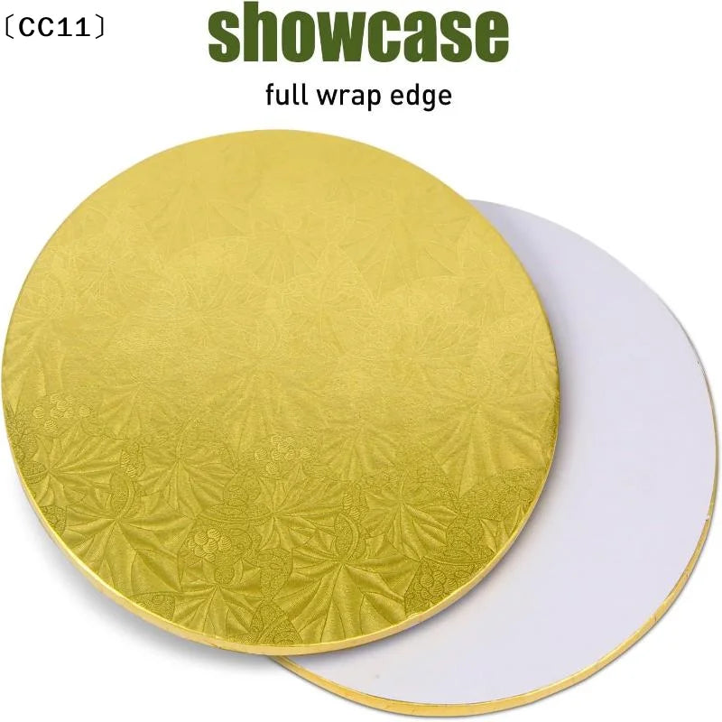 Golden Round Cake Boards Circle Cardboard Base Cupcake Dessert Tray Qme