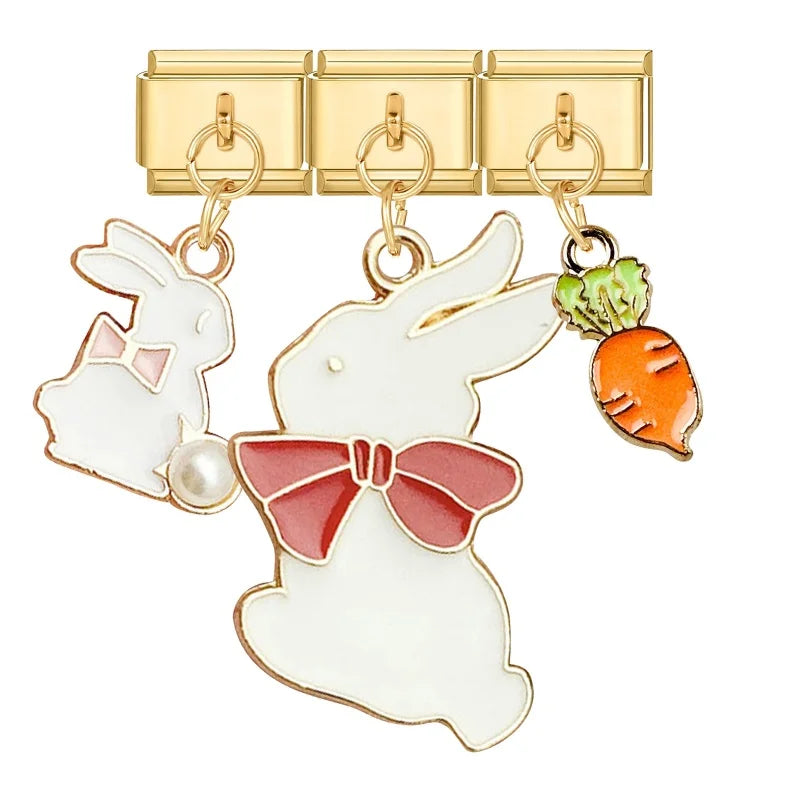 Fashion Pendant Series Lovely Dogs Cats Italian Charm Link Stainless