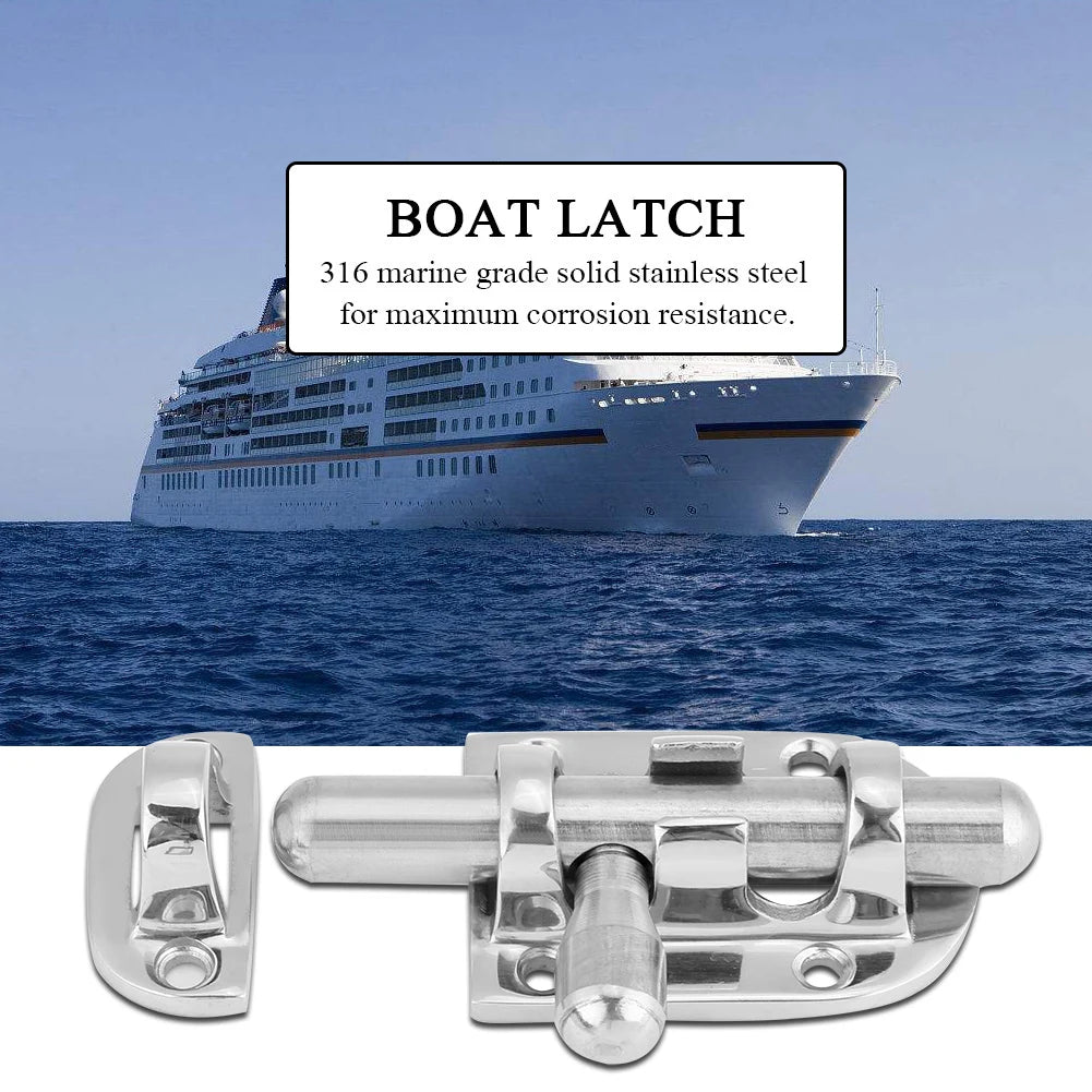 Marine Grade 316 Stainless Steel Slide Barrel Bolt 60/110mm Rustproof Door Latch Lock for Boat Yacht RV Home Hardware Qme