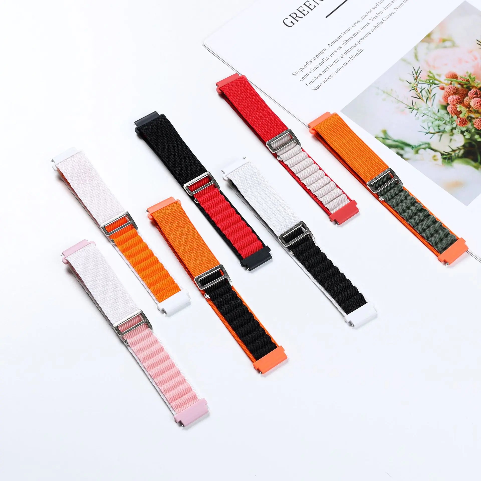 Suitable for Quartz Samsung Watch 4/5/6 20mm 22mm Nylon Quick Release Outdoor Strap Huawei GT3 High Mountain Loop Watch Bands Qme