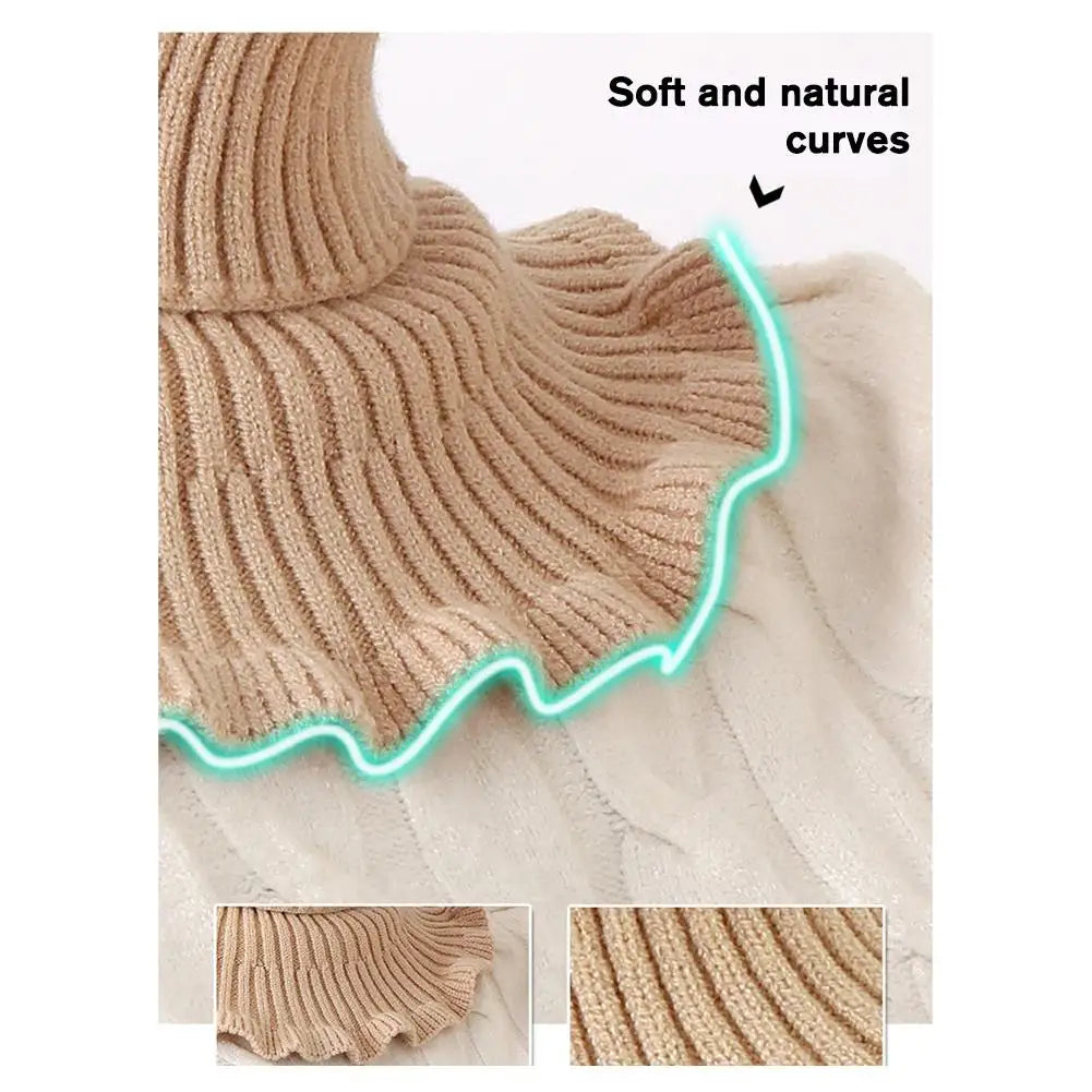 Warm Knitted Fake Collar Woolen Women Turtleneck Knitted False Fake Collar Detachable Neck Scarf Thicken Windproof Fake Collars Qme