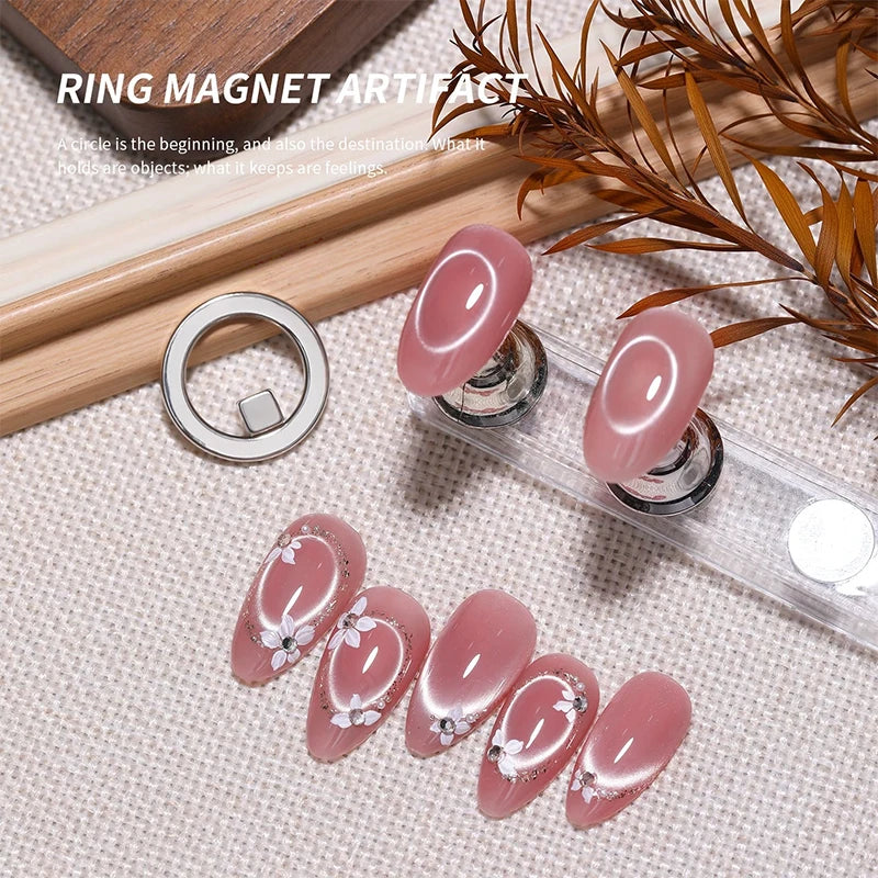 1 Powerful Ring Magnet 3-Second Attraction Hollow Cat Eye Nail Art Qme