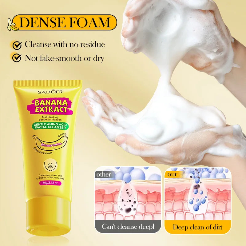 Amino Acid Gentle Facial Cleanser Banana Extract Deeply Cleanses Qme
