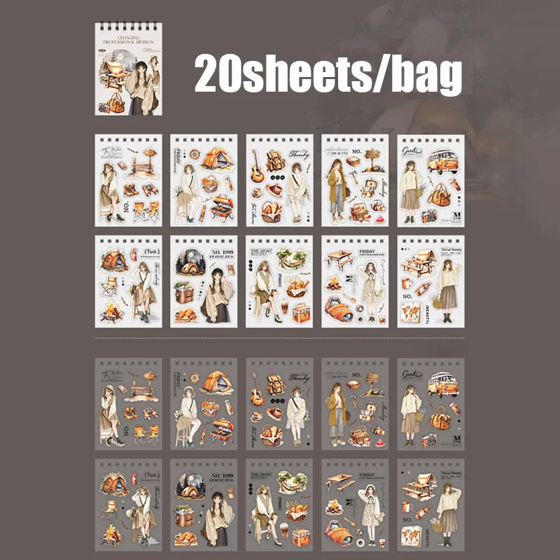 20 Sheets Career Sticker Book for Journal Scrapbooking DIY Planner Phone Case Decoration Kids Adults Craft Art Supplies Qme 5