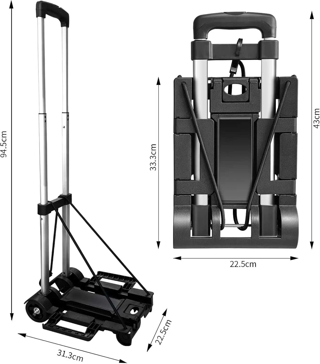 Aluminum Folding Hand Trucks,Small Folding Hand Truck Dolly with 2 Wheels,Collapsible Cart Portable Dolly,Duty Moving Dolly Qme