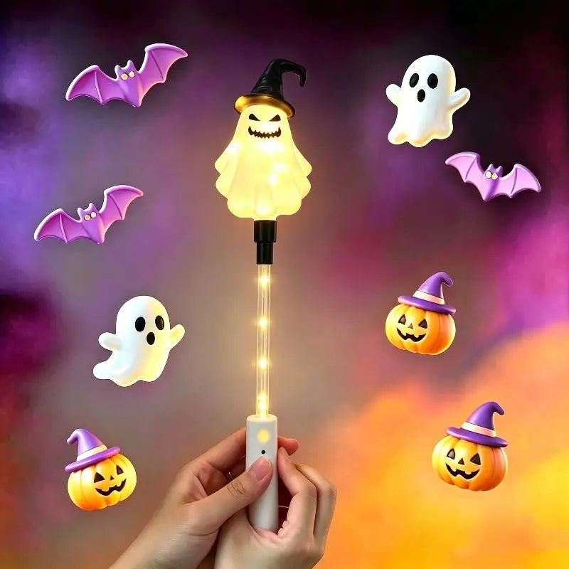 Halloween LED Glow Wands With Cartoon Designs Flashing Lights For Kids Trick Or Treat Halloween Party Favors Qme A2