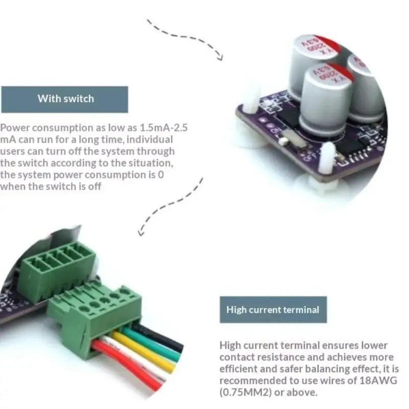 6A Hybrid Active BMS Equalization Component 3S 17S Stable Performance Qme