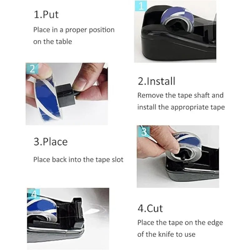Portable Tape Dispenser Cutter Plastic Heavy Duty Handheld Tool Qme