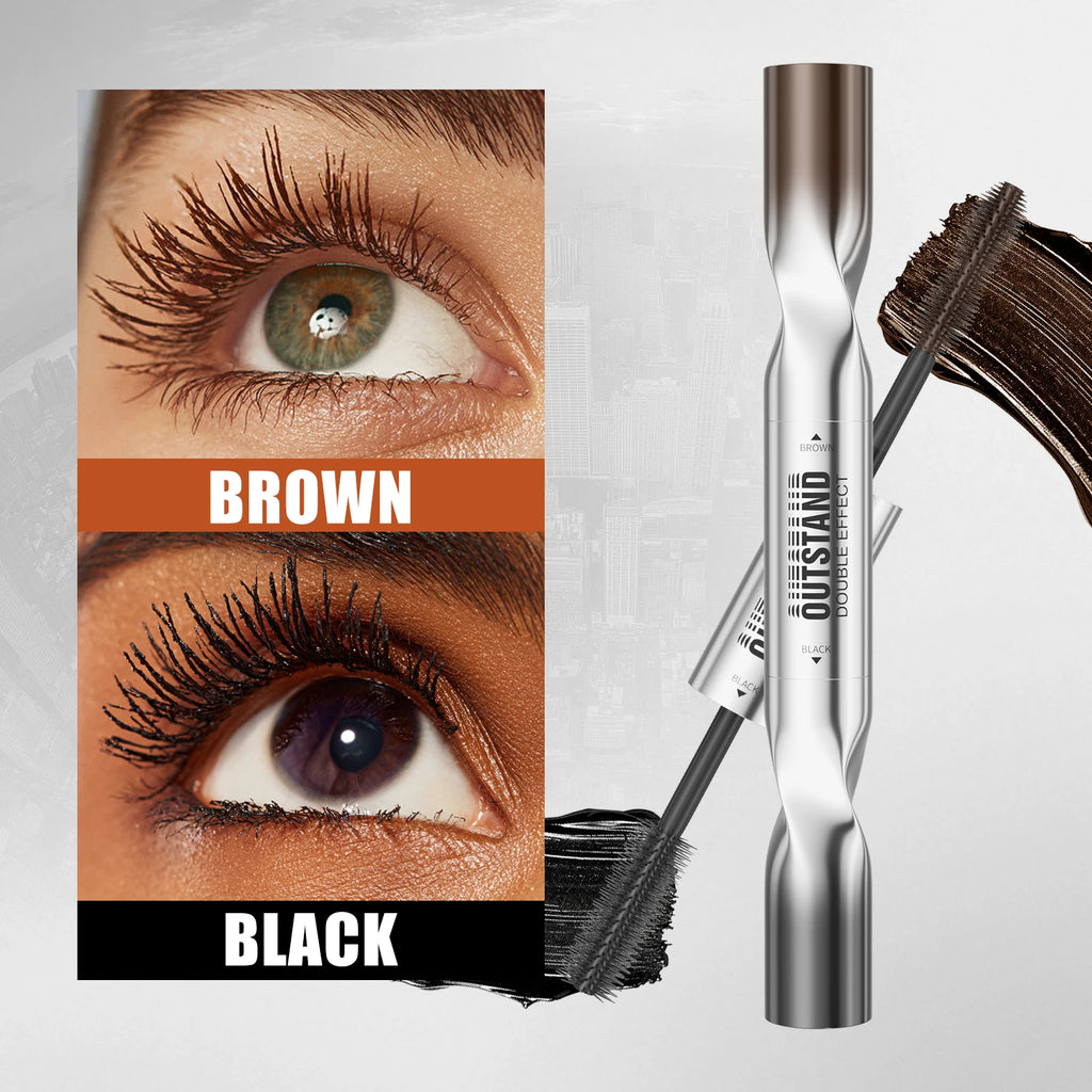 2 Color Waterproof Mascara | Long-Lasting, Smudge-Proof, Curling Formula Black & Green Shades, Formaldehyde-Free Eyelash Primer Qme 9806