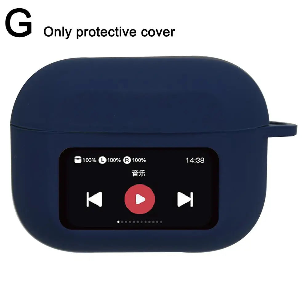 Headphones CASE For AirPods A9 Pro With Screen Corners Shockproof Anti-slip Full Cover Protective Case For AirPods A9 Pro Qme G