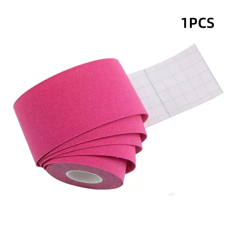 Sports Kinesio Tape Muscle Kinesiology Elastic Knee Pain Relief Strain Patch Athletic Recovery Stickers Fitness Bandages Qme Pink-1pcs