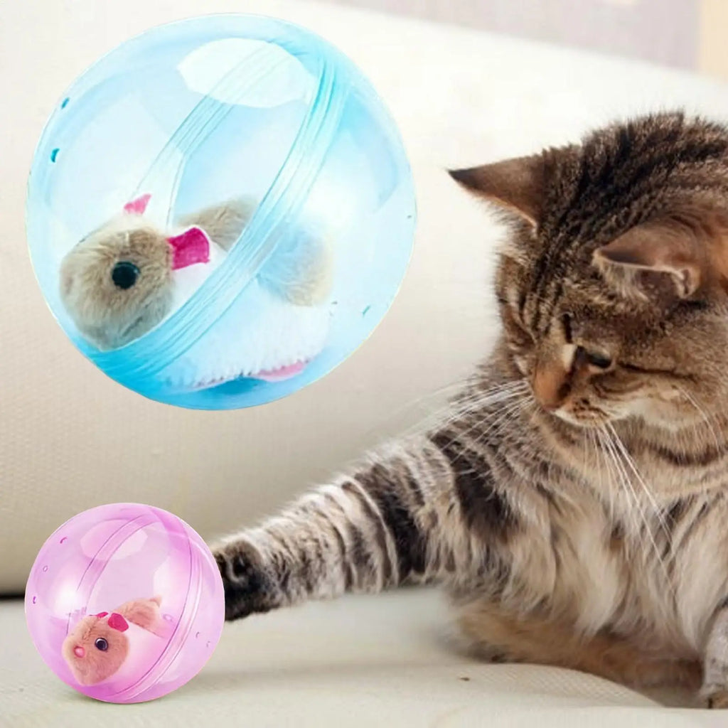 Interactive Plush Toys Automatic Rolling Ball Hamster Realistic Electric Pet for Cat Dog Bunny Child Girl Boy House Playroom Qme