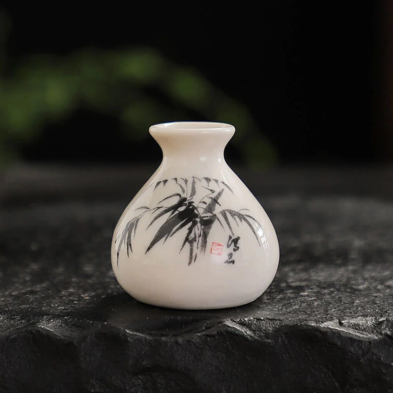 DIY Decoration Miniatures Flower Vase Crafts Giftretro White Chinese Qme A1