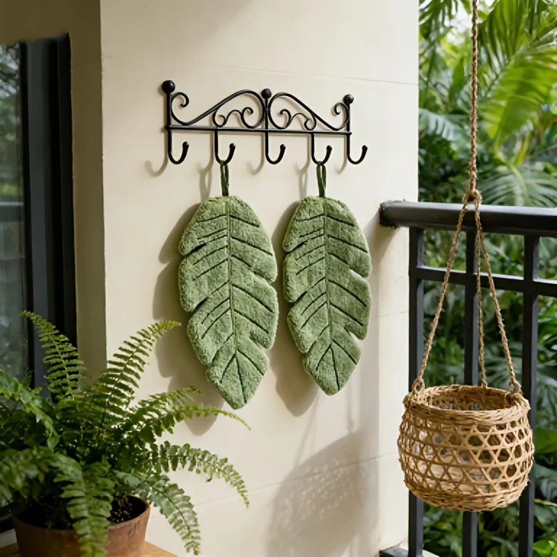 Banana Leaf Shaped Hanging Hand Towel, Suitable for Daily Wiping of Hands, Face, and Tableware, Decorative Hanging Decoration Qme