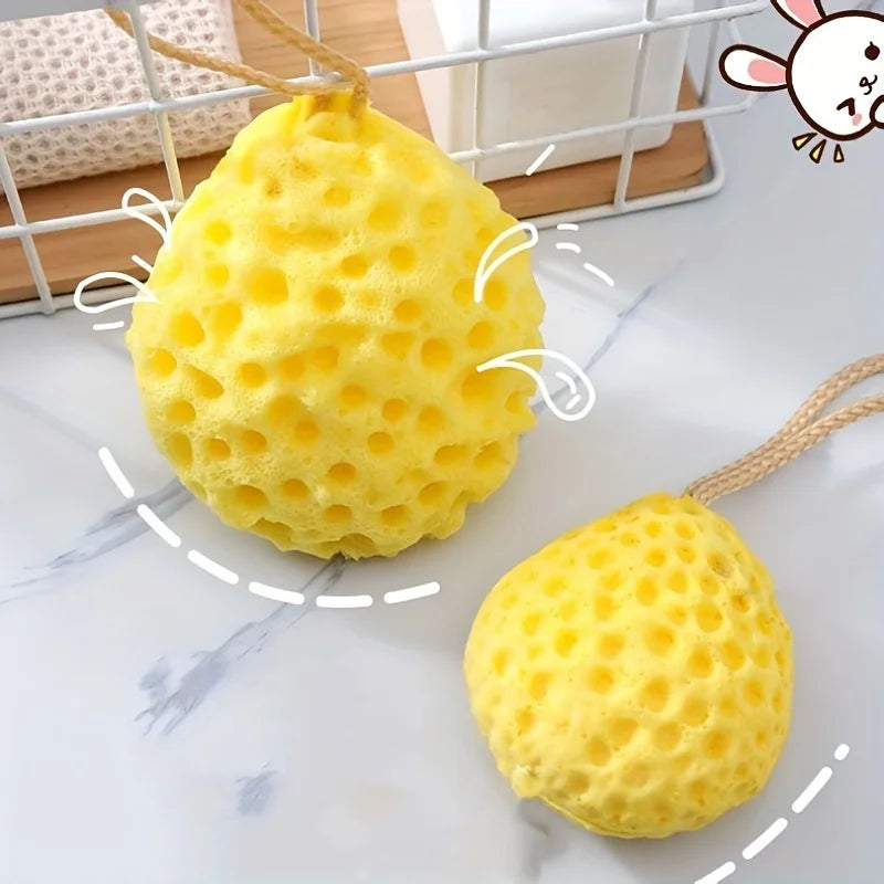 Exfoliating Bath Sponge Set, Cute Flower-Shaped Foaming Massage Balls, Gentle Skin Cleansing for Deep Clean and Relaxation Qme