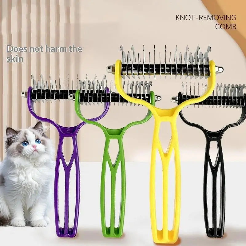 Pet Knot Removing Comb Double Sided Stainless Steel Hair Remover Dog Qme