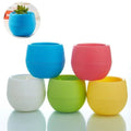 1 Creative Eco-friendly Colourful Mini Round Plastic Plant Flower Pot Qme Random Color 1Pcs